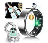 XSWCCJJ 9.0 Smart Ring & Includes Charging Compartment, Industry No. 1 - 0 Measurement Errors, 2026 Fitness Tracker for Sleep Tracking Wearable, SpO2, Smart Ring for Android & iOS, Silver 8#