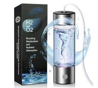XSWCCJJ Hydrogen Water Bottle, SPE PEM Technology - 5000PPB, Double Hydrogen Concentration, Water Treatment in 3 Minutes, 450 ml Silver