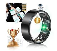 XSWCCJJ New Upgraded Smart Ring【JZ5.0 Chip & 0 Measurement Error】 IP68 Waterproof | Smart Ring Women & Men For Sports Time, Distance, Calories Waterproof Compatible Black 9#