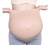 XSWL Fake Pregnant Belly Soft Silicone Fake Pregnant Belly Artificial Bump Great for Costume Props Cosplay,Brown,XXL