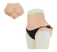 XSWL Realistic Silicone Fake Vagina Panties with Catheter,Sexy Fake Pussy Triangle Pants,Men's Hiding Gaff,Hip Enhancer for Drag Queen Transgender Shemale Crossdressers,Nude,Basic&VG
