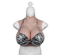 XSWL Silicone Breastplate H/K Cup Realistic Breast Forms Big Fake Boobs Enhancer for Crossdresser Transgender Drag Queen,Ivory white,K cup Cotton