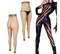 XSWL Silicone Fake Vagina Pants Butt Lifter Underwear Men's Transgender Hiding Gaff Panties for Crossdresser,Brown,L