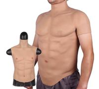XSWL Silicone Muscle Suit,Realistic Male Muscle Suit,Simulation Skin for Cosplay Halloween Transgender,Color 1,One Size
