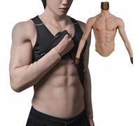XSWL Silicone Muscle Suit Silicone Male Chest with Arms Realistic Male Fake Muscle Costume for Cosplay Halloween,Color 2,L