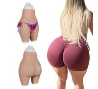 XSWL Silicone Vagina Panties Hip Enhancer Butt lift Panty Butt Shaper Control Shorts for Crossdresser Transgender,Ivory,One Size