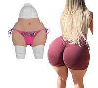 XSWL Silicone Vagina Panties Hip Enhancer Butt lift Silicone Panty Butt Shaper Control Shorts for Crossdresser Transgender,Ivory,One Size