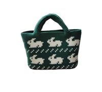 XSXSX Handmade Crochet Tote Bag, Hand Woven Bags for Women Summer, Beach Small Bag, For Birthdays, Valentine's Day, Mother's Day(Green)