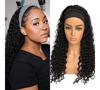 XSY Headband Wig Human Hair None Lace Front Wigs Glueless Human Hair Wigs 24 Inch Brazilian Virgin Deep Wave Wigs Made From Mutaqu