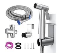 Xsybegdlk Handheld Bidet Sprayer Kit, Stainless Steel Bidet Shower Head with Hose, G1/2 Hand Held Bathroom Cloth Diaper Sprayer Set for Pet Shower, Toilet, Leakproof and Durable