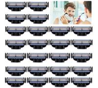 XSYKJGS Mach 3 Turbo Blades 24 Pieces Razor Blades Refills for Men, Professional Safety Razor Blades for Manual Shaver, Beard Cleaning, Hair Leg, Cleaning