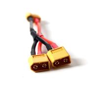 Xt60 Parallel Battery Connector Cable for Two Packs, Hard Plastic | Dual Male to Two Female Xt60 Layout, Easy Plug in Use, Rc Drone Flying and Hobby Sessions