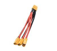 XT60 Parallel Battery Connector Male/Female Cable Dual Extension Y Splitter/ 3-Way 14AWG Silicone Wire For RC Battery Motor (Color : XT60 1 M to 3 F)