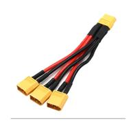 XT60 Parallel Connector Cable, Male to Female Y Splitter with 14AWG Silicone Wire, 3-Way Power Adapter for RC LiPo Battery, Drone, Car Motor Extension(1 female to 3 male)