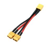 XT60 Parallel Connector Cable, Male to Female Y Splitter with 14AWG Silicone Wire, 3-Way Power Adapter for RC LiPo Battery, Drone, Car Motor Extension(1 male to 2 female)