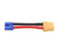 XT90 Female to EC3 Male Connector 12AWG Professional Reusable Strong Compatibility RC Connector for Remote Control Car Aircraft Ship Plastic Silicone Copper 92mm