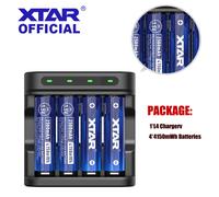 XTAR Battery Charger Set 4PCS 1.5V AA 4150mWh 2500mAh Rechargeable Li-ion Battery LED indicator + 1.5V AA AAA Battery Charger L4 L4 and 4150mWh SET