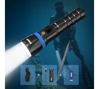 XTAR Hunter DH1 1600 Lumen Scuba Dive Light, 5 Degrees Narrow Beam Angle,Side Button Switch Lock Design, with Battery Indicator, for Underwater 100 Meters Diving