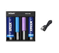 XTAR MC4S, the First Portable and Cost-effective 4 slot 18650 battery Charger with Type C Charging port for 3.6V 3.7V...