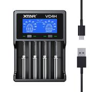 XTAR VC4H 18650 Battery Charger 4 Bays Universal With LCD Display USB for Li-ion 3.7V 16340 18350 20700 21700 26650 1.2V NI-MH NI-CD AAA AA