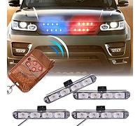 XTAUTO Car 16 LED Red & Blue Police Strobe Flash Light Dash Emergency Warning Lamp 12V