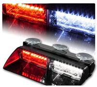 XTAUTO LED Emergency Waning Light 16 LED High Intensity Windshield Hazard Warning Flashing Strobe Law Enforcement Interior Roof Dash Windshield Lamp Lights with Suction Cups for Car Truck Red White