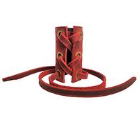 XTBOCA Genuine Leather Hair Ties,Leather Ponytail Holder,Braid Holder,Long Hair Accessories,Pure handmade,Crazy Horse (red)