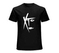 XTC Music Men Cotton T-Shirt Short Sleeve Clothes Tees L Black