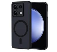 XTCASE Case for Xiaomi Redmi Note 13 Pro 5G / Poco X6 5G, Magsafe, Magnetic Compatible with Magsafe, Matte Translucent Mobile Phone Case, Scratch-Resistant PC Back + TPU Bumper - Black