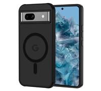 XTCASE For Google Pixel 8A Case Magnetic Compatible with Magsafe, Matt Translucent Mobile Phone Case for Google Pixel 8A Scratch-Resistant PC Back + TPU Bumper - Black