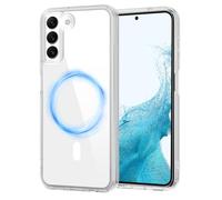 XTCASE Magnetic Cover for Samsung Galaxy S22 5G [Compatible with Magsafe], Transparent Hard PC Case Anti-Scratch Shockproof Protective Case with Flexible TPU Bumper, Clear