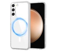 XTCASE Magnetic Cover for Samsung Galaxy S23 5G [Compatible with Magsafe], Transparent Hard PC Case Anti-Scratch Shockproof Protective Case with Flexible TPU Bumper, Clear