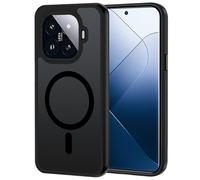 XTCASE Magnetic for Xiaomi 15T Pro Case, Compatible with Magsafe, Matte Translucent Mobile Phone Case for Xiaomi 15T Pro Shockproof Anti-Scratch Hard PC Back + TPU Bumper with Magnet, Black