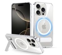 XTCASE Stand for iPhone 16 Pro Case, Magnetic Compatible with MagSafe, Adjustable Invisible Stand Case, Military-Grade Drop Protection Shockproof Anti-Yellow Phone Cover, Clear