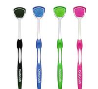 XTCSTL Lingual brush with soft bristles for Orabrush: gentle on gag reflexes, ergonomic design refreshes breath for better oral hygiene, 4 lingual scrapers (4 pieces)