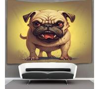 XTDHRTEOD 3D Pug Print Wall Blanket Home Decoration Bedding Poster Wall Art Tapestry Tapestry Wall Hanging Soft Polyester for Living Room Bedroom Dorm Deco 100cmx150cm