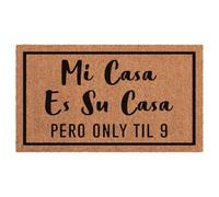 XTDJJKK Funny Mi Casa ES Su Casa Pero Only Til 9 Front Outdoor Mat with Heavy Duty Front Porch Welcome Mats Entry Natural Coconut Brown Coir Doormat Medium(30x17.7)