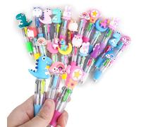 XTDMJ 20Pcs Cartoon Ballpoint Pen, 4-in-1 Cute Multicolor Ballpoint Pen, 10CM Retractable Cute Pen 0.7mm Thick Point Pen for Office School Supplies Students Children Gift Party Bag Fillers