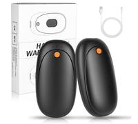 XTDMJ Magnetic Hand Warmers Rechargeable 2 Pack, 3 Levels Heat Electric Handwarmers Ultra Thin Light Portable for Pocket Gloves, Up to 8 hrs Idea Tech Gifts for Walking, Running, Camping (2-black)