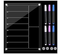 XTDMJ Magnetic Weekly Planner Acrylic Transparent Fridge Calendar Weekly Planner Fridge Calendar Planner with 6 Coloured Markers Menu Planner Magnetic Board