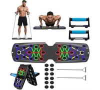 XTEC-Foldable Push Up Board Set, 24 in 1 Multi Function Fitness Training Portable Board. Home Gym Equipment Fitness & Workout for Upper Body Shoulders, Chest, Back and Triceps Plus Resistance Band