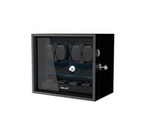 XTELARY Watch Winder for 4/6/8/12 Automatic Watches, Lockable Automatic Winder with Extra Watch Compartments, 4 Rotation Modes, Flexible Watch Cushion, Quiet Mabuchi Motor and Blue Backlight,