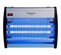 Xterminate 16w Electric Fly Killer Zapper with Bright UV Bulbs Wall Mountable in Silver Xterminate Silver