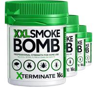 Xterminate Flea Bombs for the Home 16g Up to 550m3 Coverage per Fumer Kills Fleas Bed Bugs Carpet Moths Cluster Fly Silverfish Carpet Beetle and more XXL Smoke Bomb Fogger HSE Approved (4 x 16g)