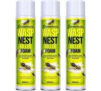Xterminate Wasp Nest Killer Spray Foam 600ml x3 Powerful 5m Long Reach Outdoor and Indoor