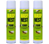 Xterminate Wasp Nest Killer Spray Foam 600Ml X3 Powerful 5M Long Reach Outdoor And Indoor