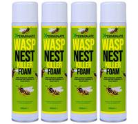 Xterminate Wasp Nest Killer Spray Foam 600Ml X4 Powerful 5M Long Reach Outdoor And Indoor