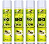 Xterminate Wasp Nest Killer Spray Foam 600ml x4 Powerful 5m Long Reach Outdoor and Indoor