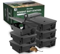 XTERMIPRO 2024-64 6 pack rat mouse station, Black