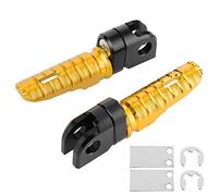 XTevu Front Foot Pegs, Motorcycle Pedals Step Plates Pair Compatible with Kawasaki Ninja Z125 PRO Z250 SL Z400 Z900, Footrest Peg Replacement Set (Gold)